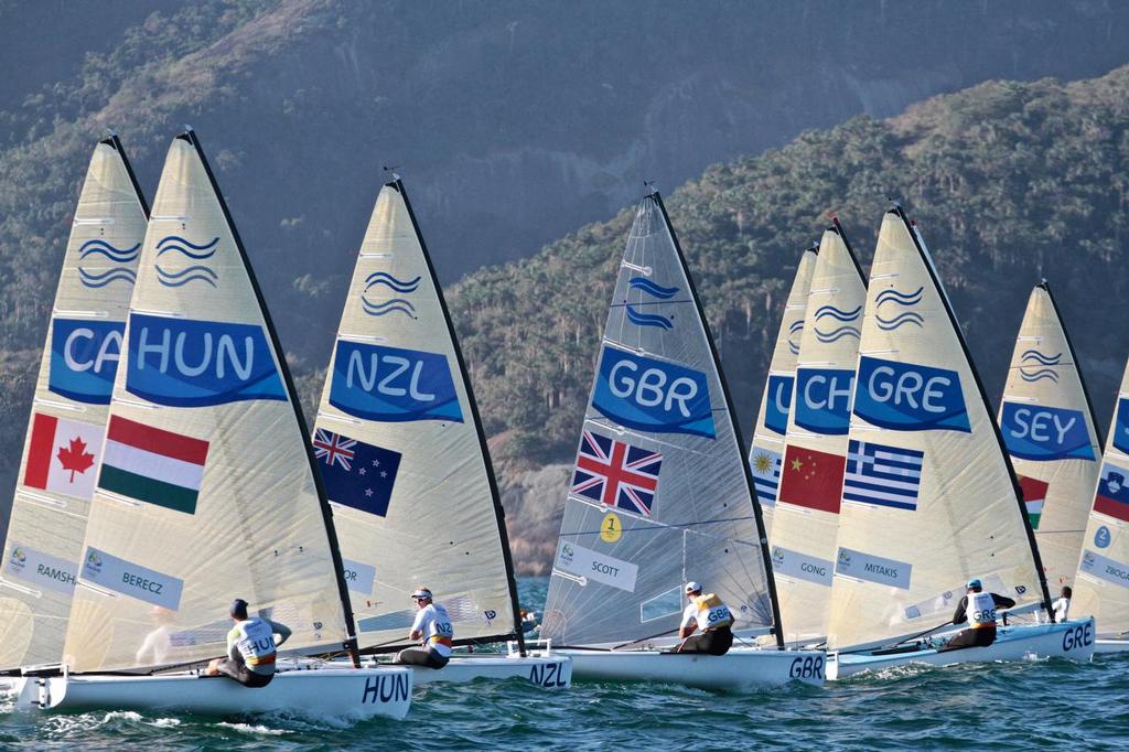 Day 7 - Finn August 14, 2016. Finn class start © Richard Gladwell www.photosport.co.nz